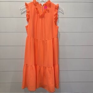 Lilly Pulitzer Jazzy Tangelo Orange Tiered Rubble Dress Womens Size Small